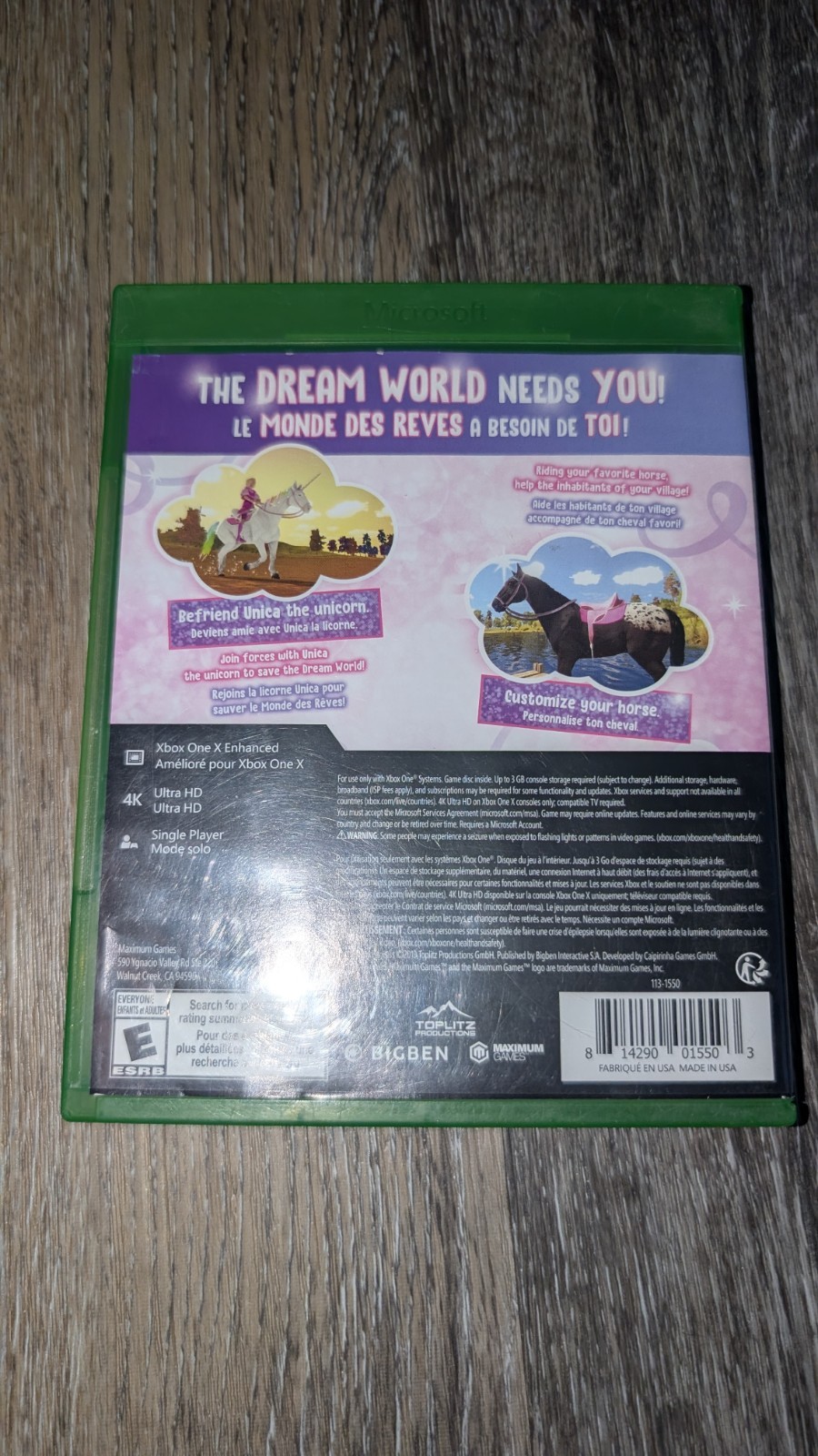 The Unicorn Princess Xbox One 4K Ultra HD Xbox One X Enhanced w/ Case