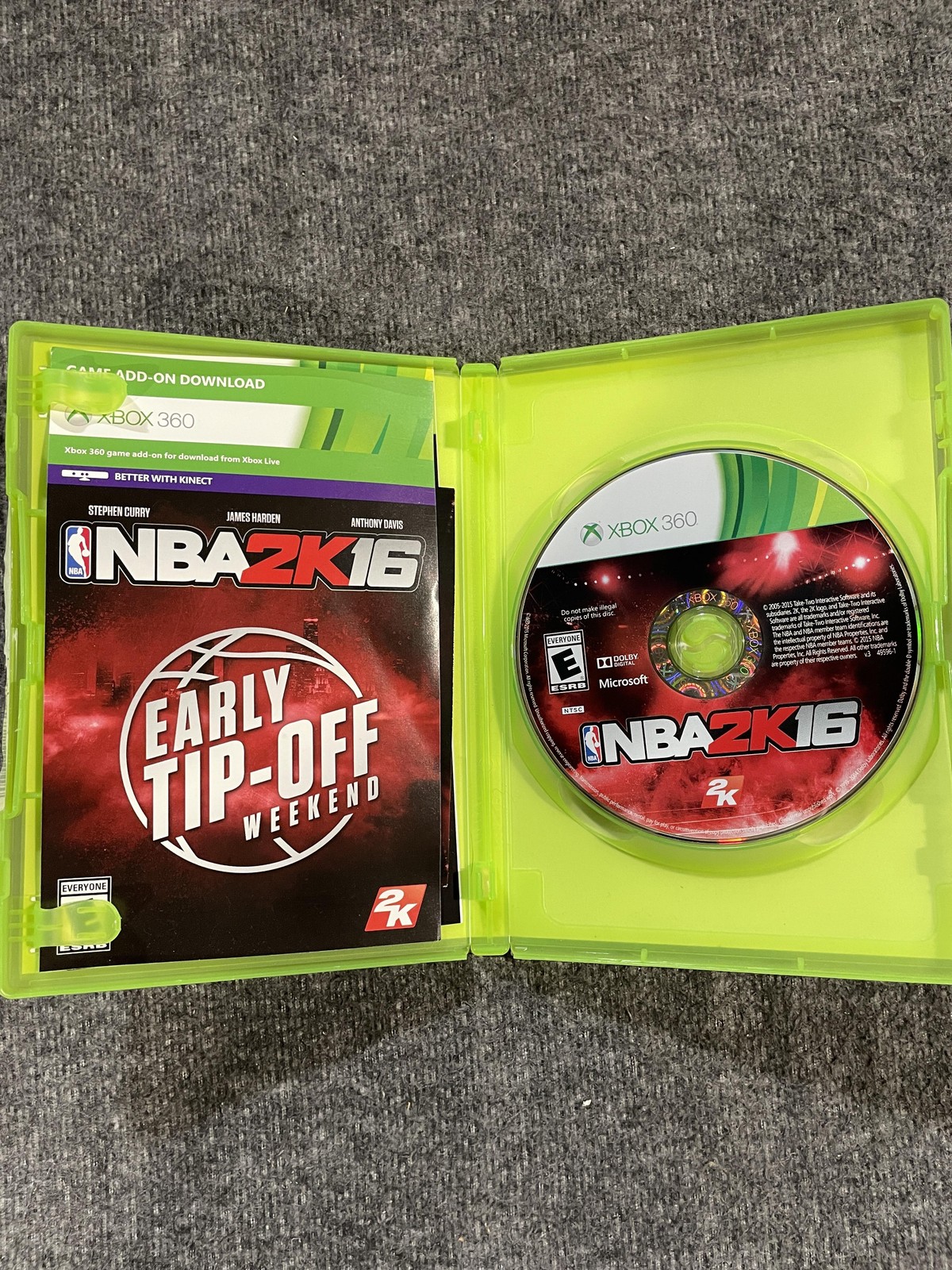 NBA 2K16 Microsoft Xbox 360 Game Disc Better With Kinect Basketball Sports