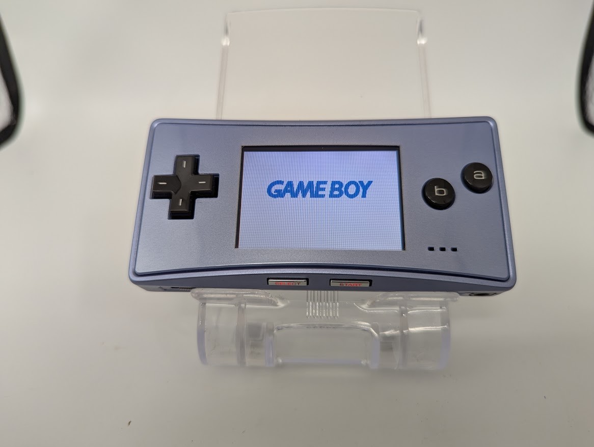B26 Nintendo Gameboy micro console Blue Japan w/box manual pouch fx