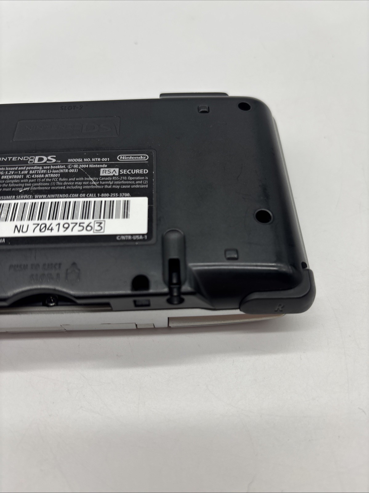 Original Nintendo DS Silver Console NTR-001 (NO CHARGER) Tested Working