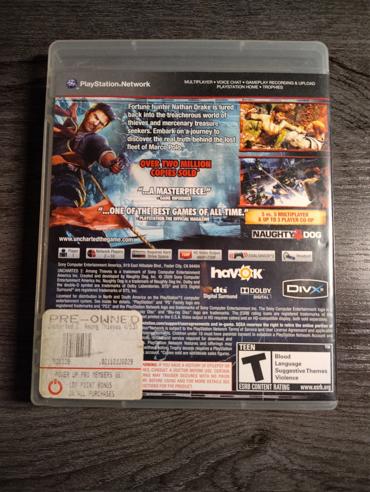 PS3 Uncharted 2: Among Thieves (Sony PlayStation 3) Used VERY GOOD