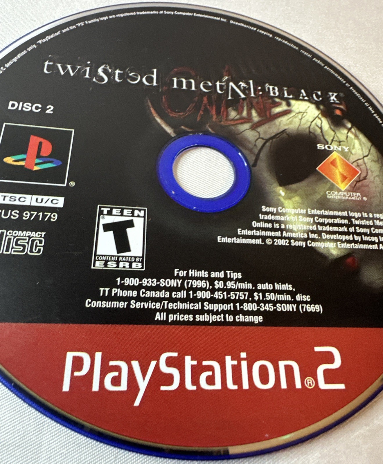 Twisted Metal Black Online (Sony PlayStation 2 2002) PS2 DISC ONLY