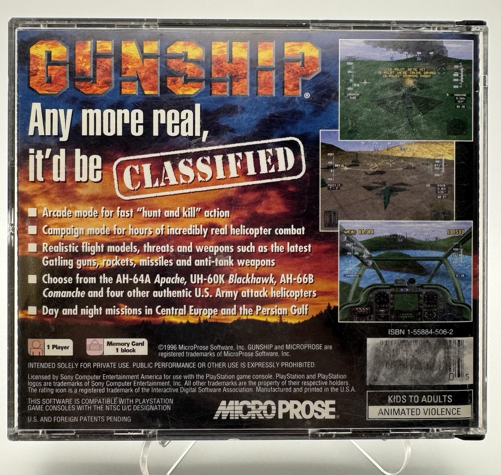 Gunship (Sony PlayStation 1, 1996) CIB | Complete | Tested