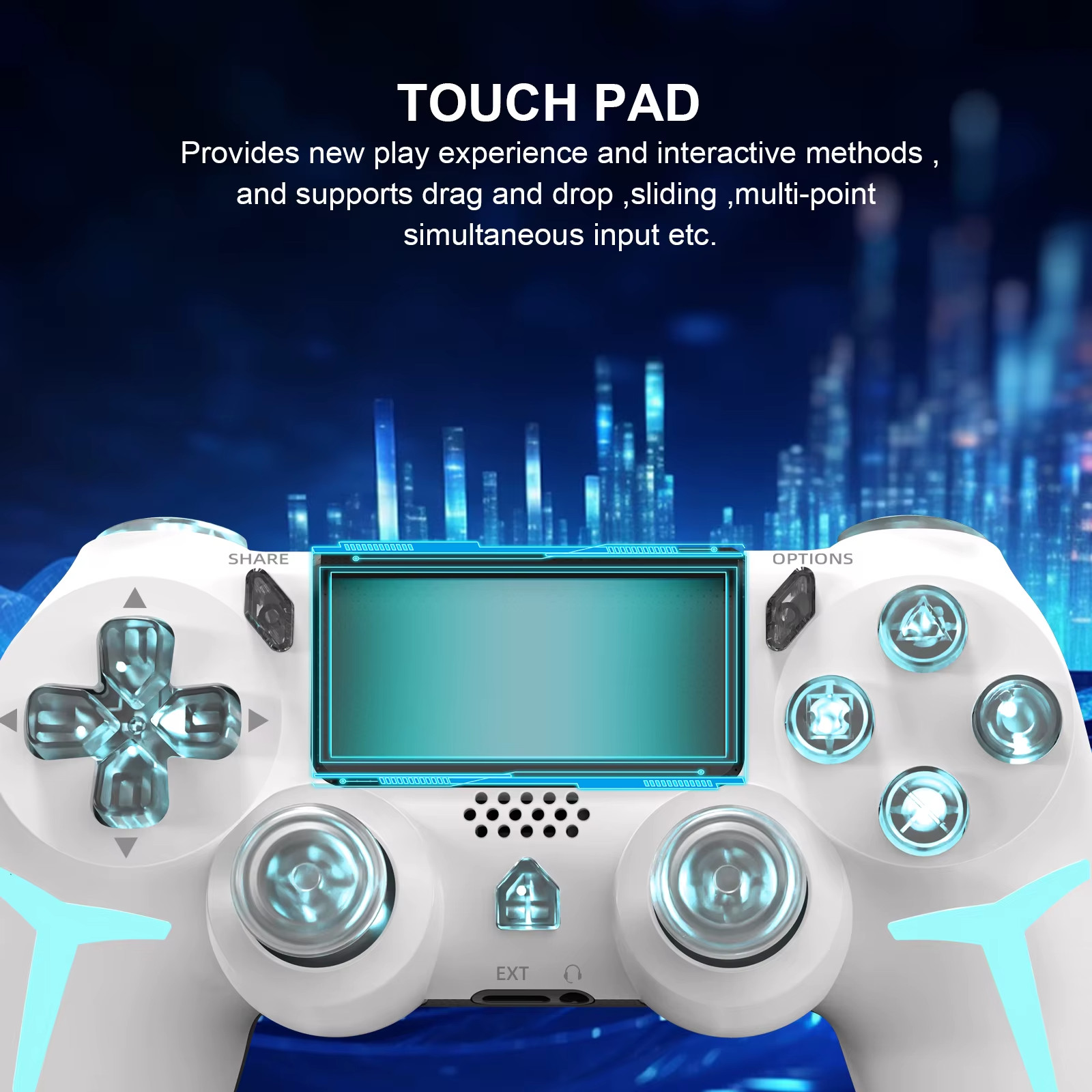 Bluetooth Wireless Gamepad Compatible With PS4 PS3 Computer PC RGB Controller