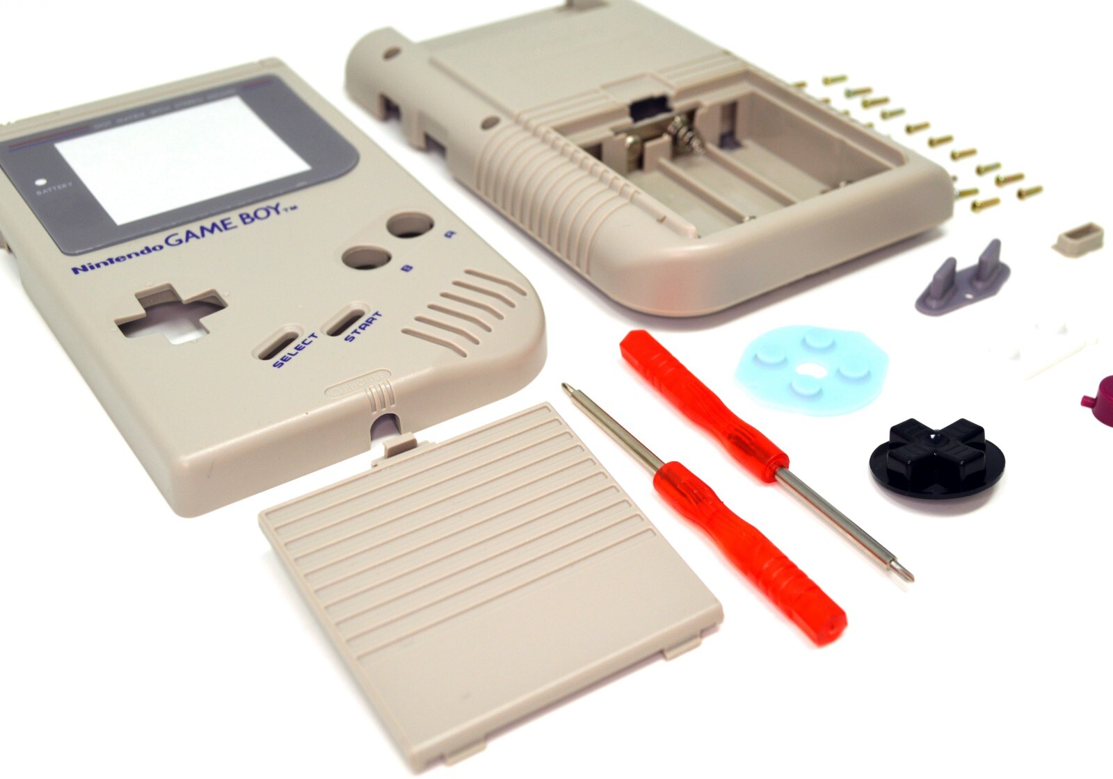 Nintendo Game Boy Original DMG-01 Replacement Gray Housing Shell Screen Lens
