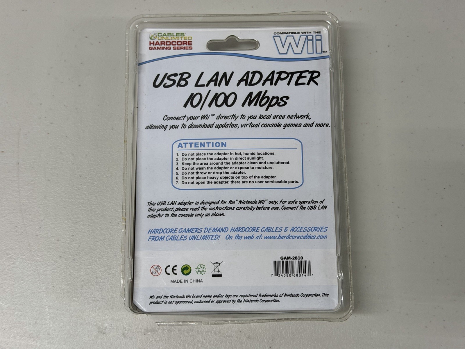 Nintendo Wii USB Lan Adapter 10/100 Mbps Cables Unlimited