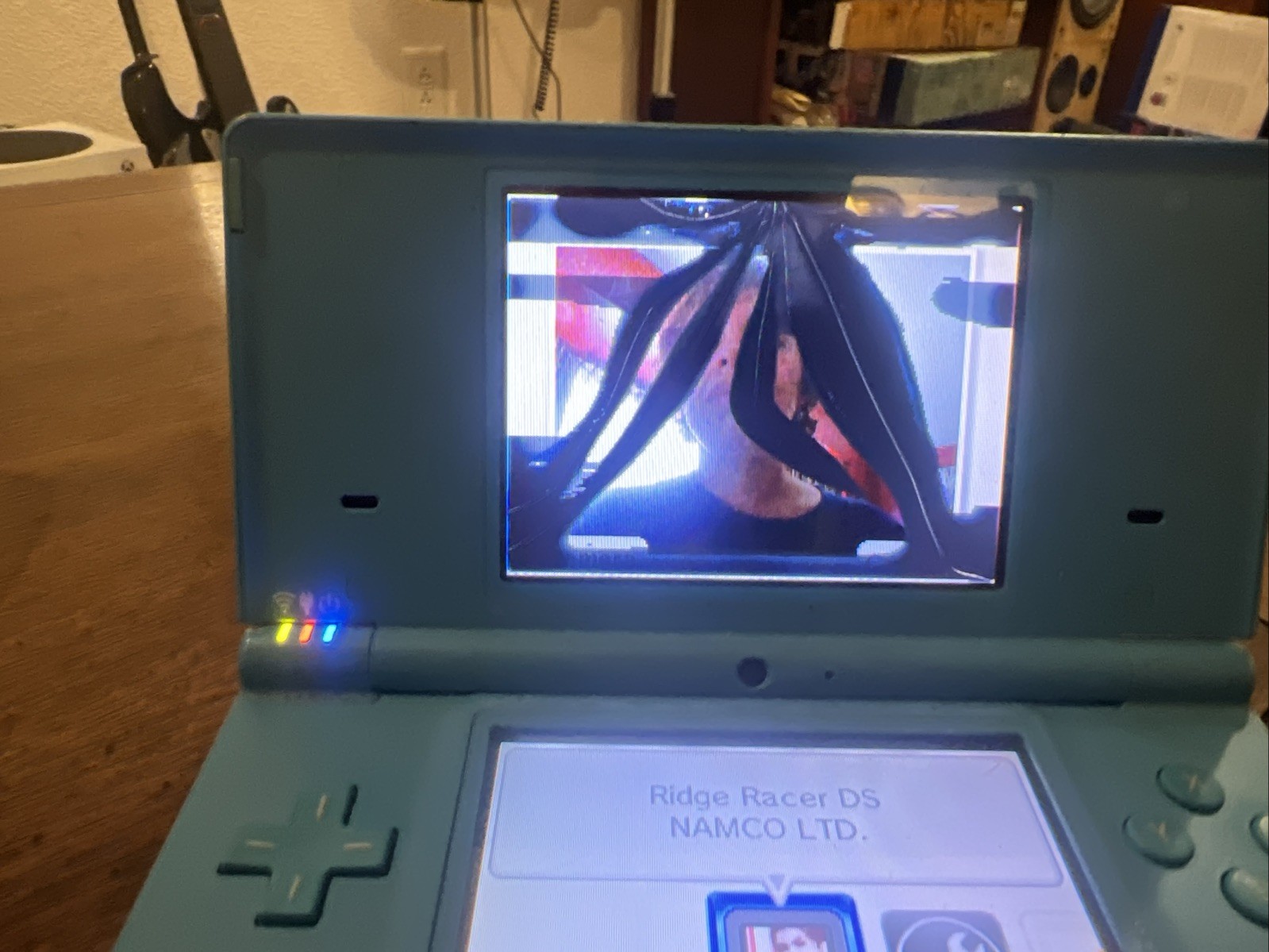 Nintendo DS Launch Edition Turquoise Blue Handheld System Broken Screen