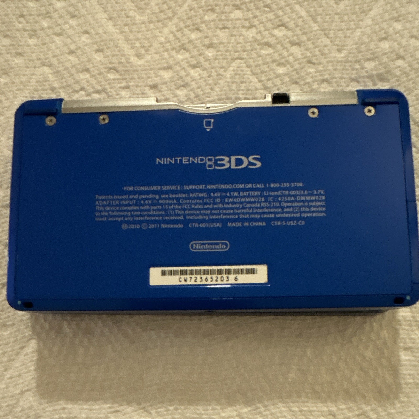 Nintendo 3DS CTR-001 Blue Handheld w/ Stylus, Toshiba 2GB SD, Wi-Fi