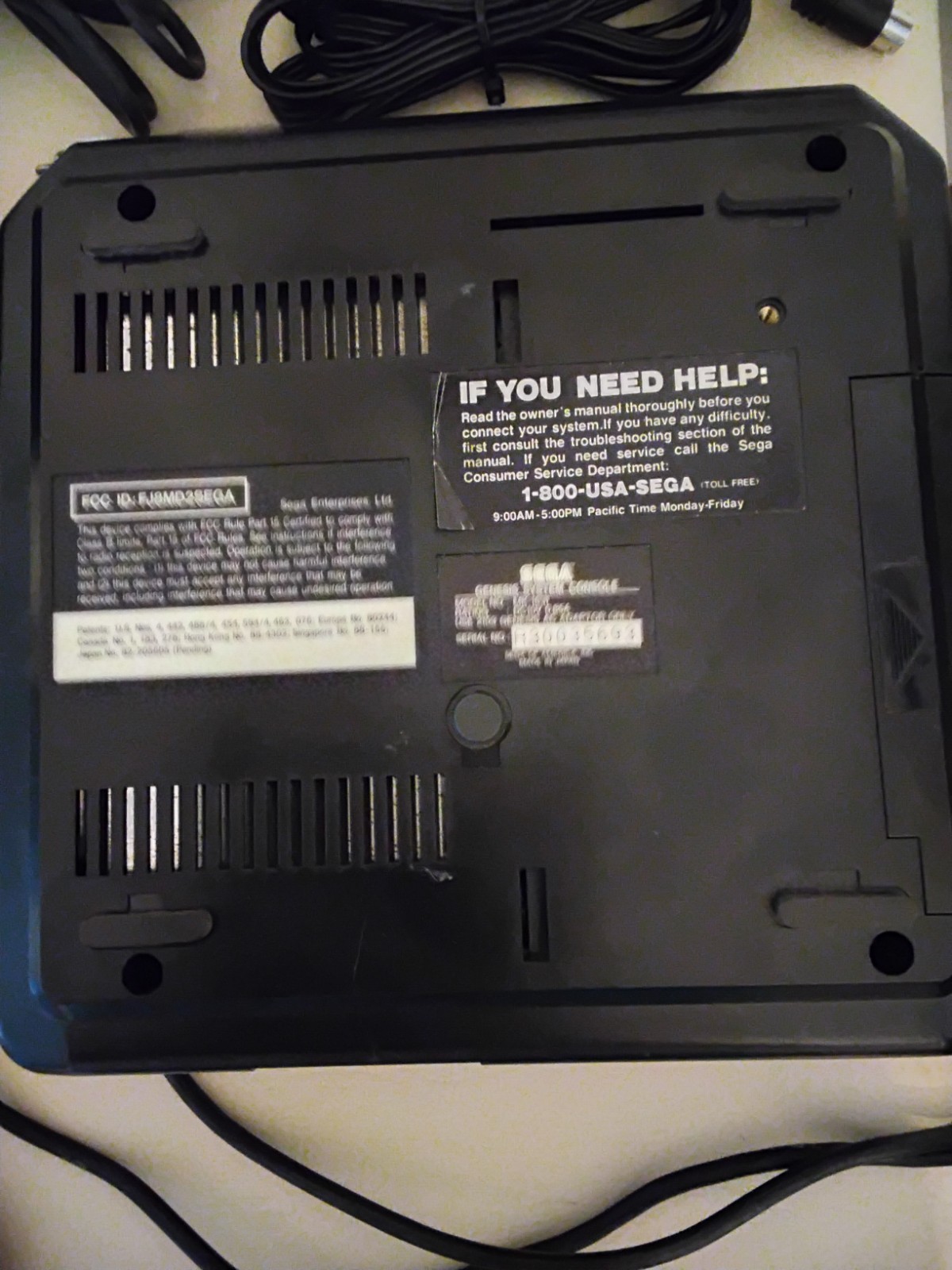 Sega Genesis Model 2 MK-1631 Console 2 OEM 6 Button Controllers Power Supply +