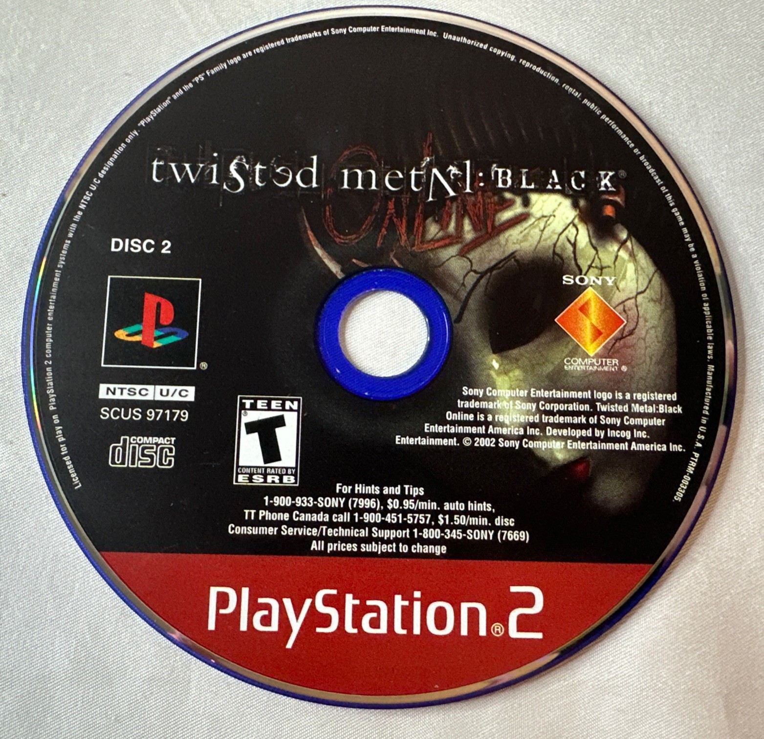 Twisted Metal Black Online (Sony PlayStation 2 2002) PS2 DISC ONLY