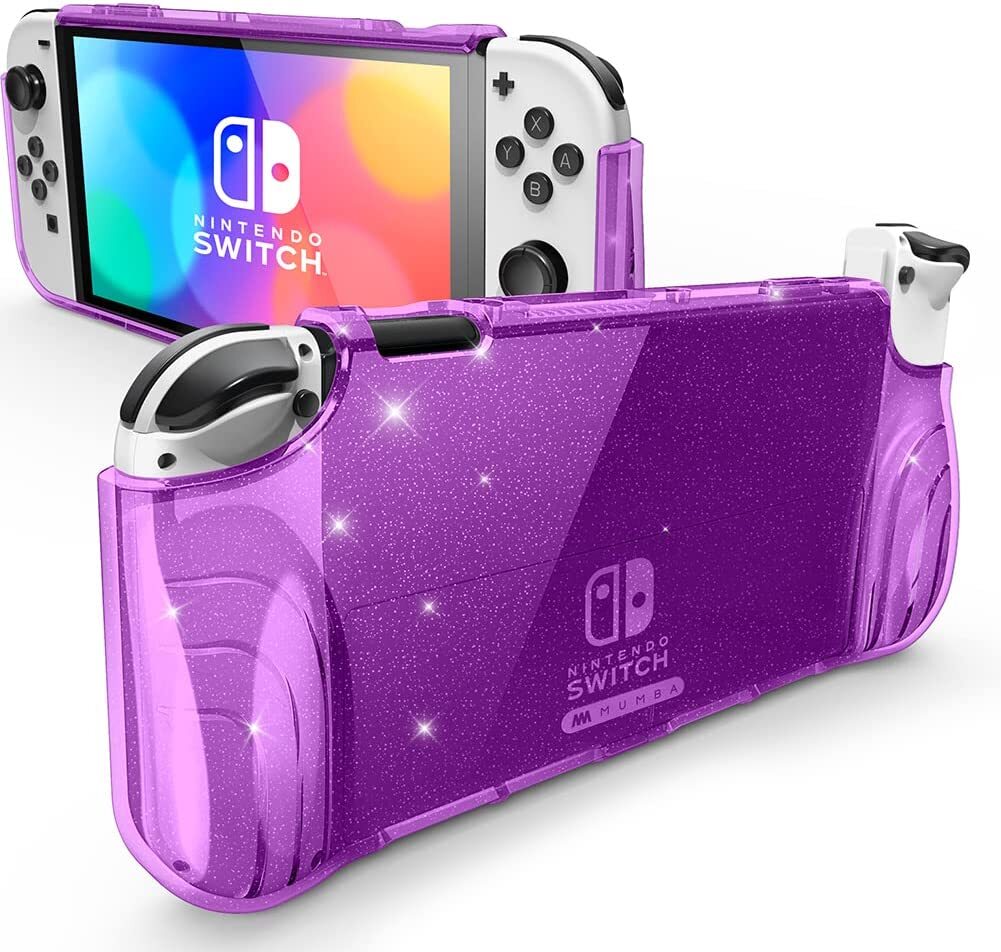 For Nintendo Switch OLED Console Joy-Con 7.0″ Mumba Case Flexible TPU Grip Cover