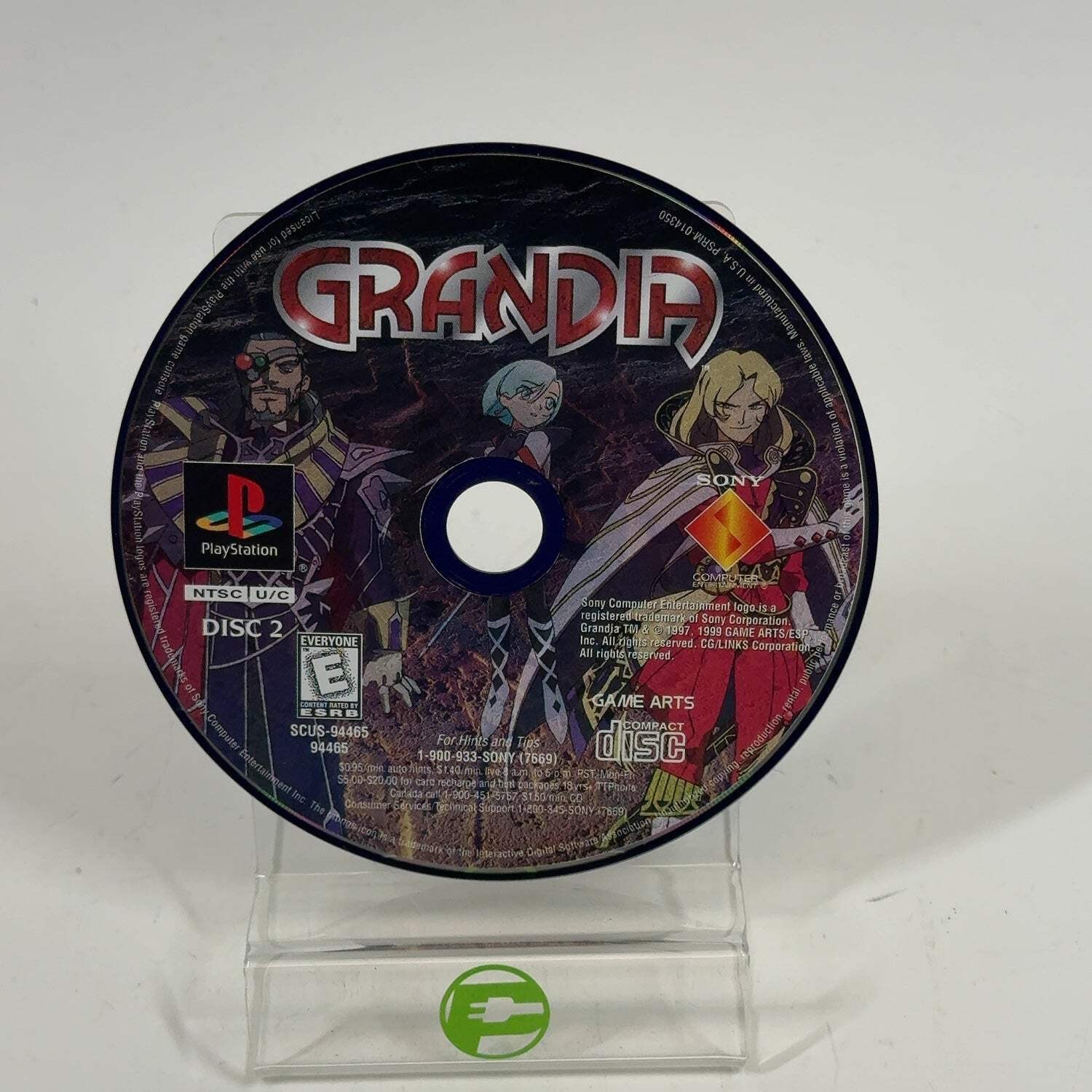 Grandia (Sony PlayStation 1 PS1, 1999) Disc Only