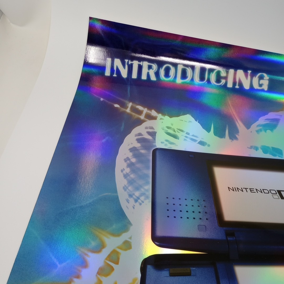 2005 Nintendo DS Introducing Electric Blue Metallic Promo Poster 22″ X 28″ RARE!