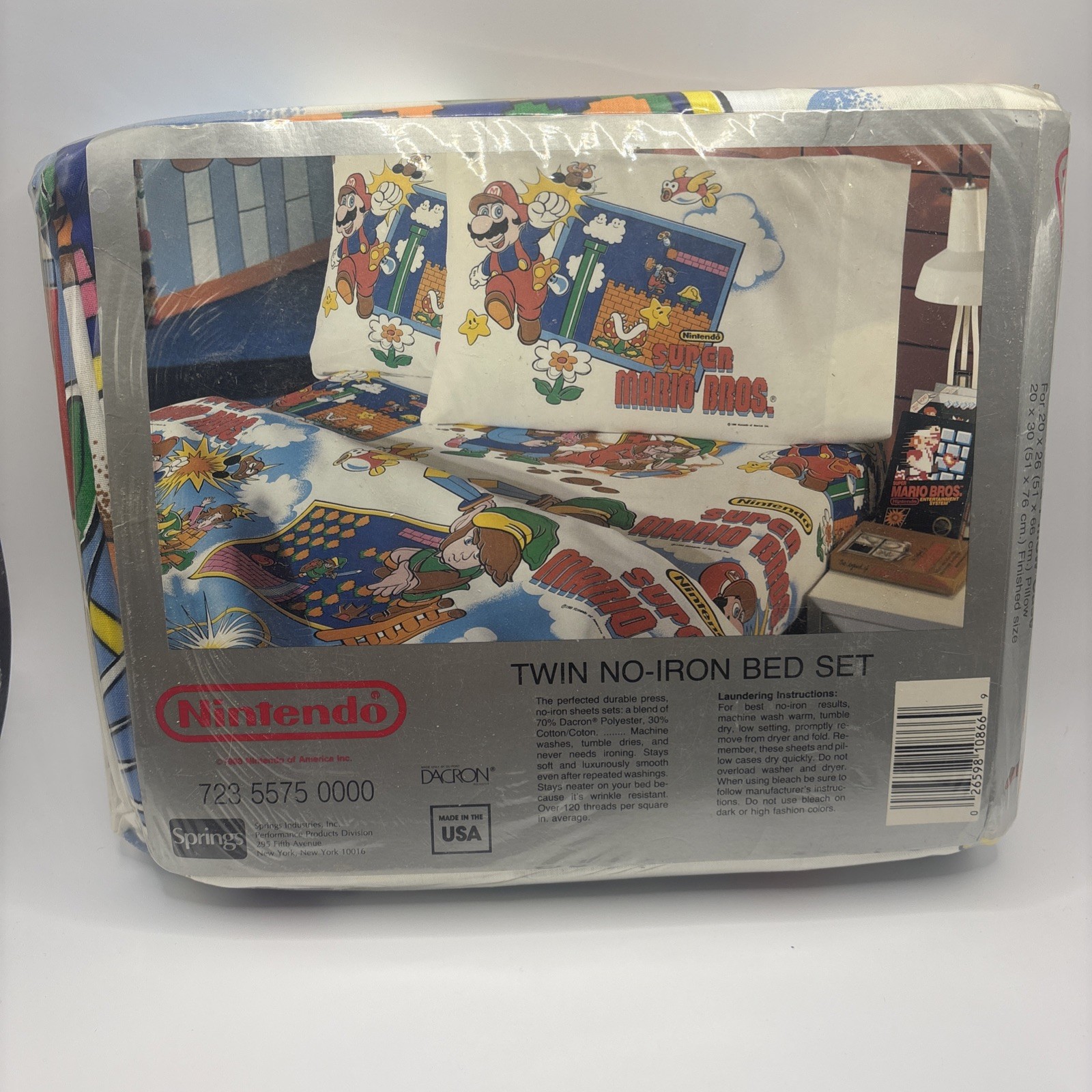 Vintage 1988 Nintendo Mario & Zelda Sheet Set SEALED! RARE Grail