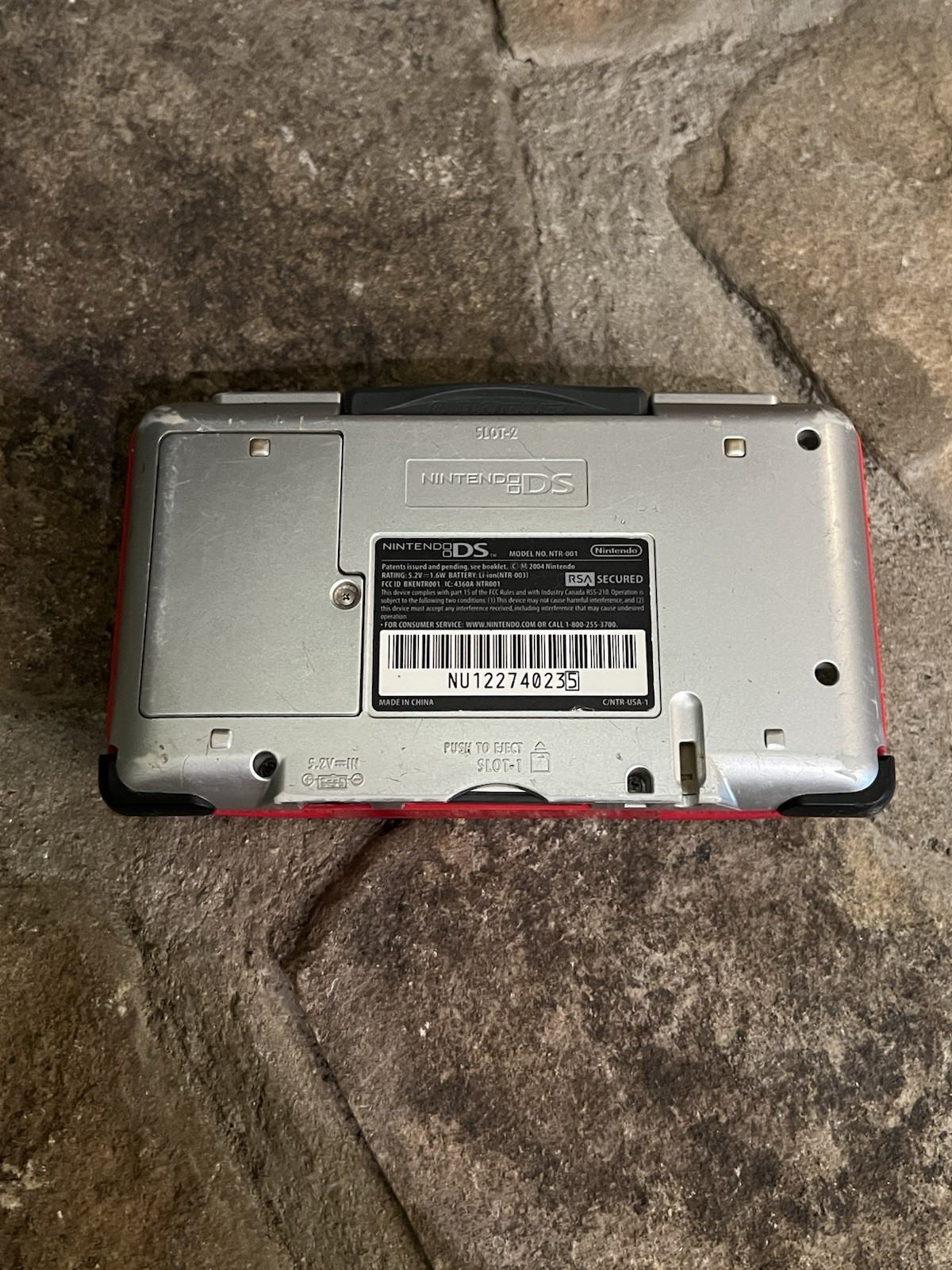 Nintendo DS NTR-001 Red Phat For Parts or Repair Powers On