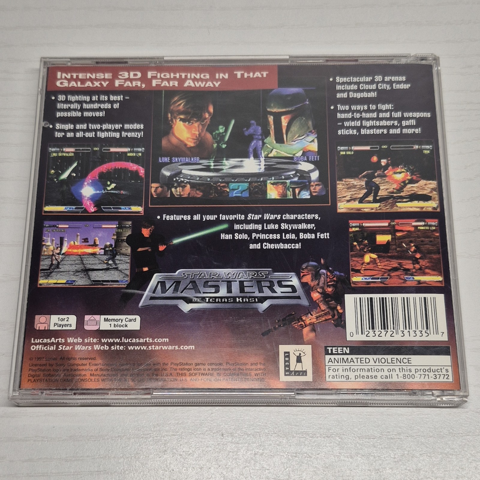 LucasArts Star Wars Masters of Teräs Käsi PS1 Fighting T 1997 NTSC-U/C