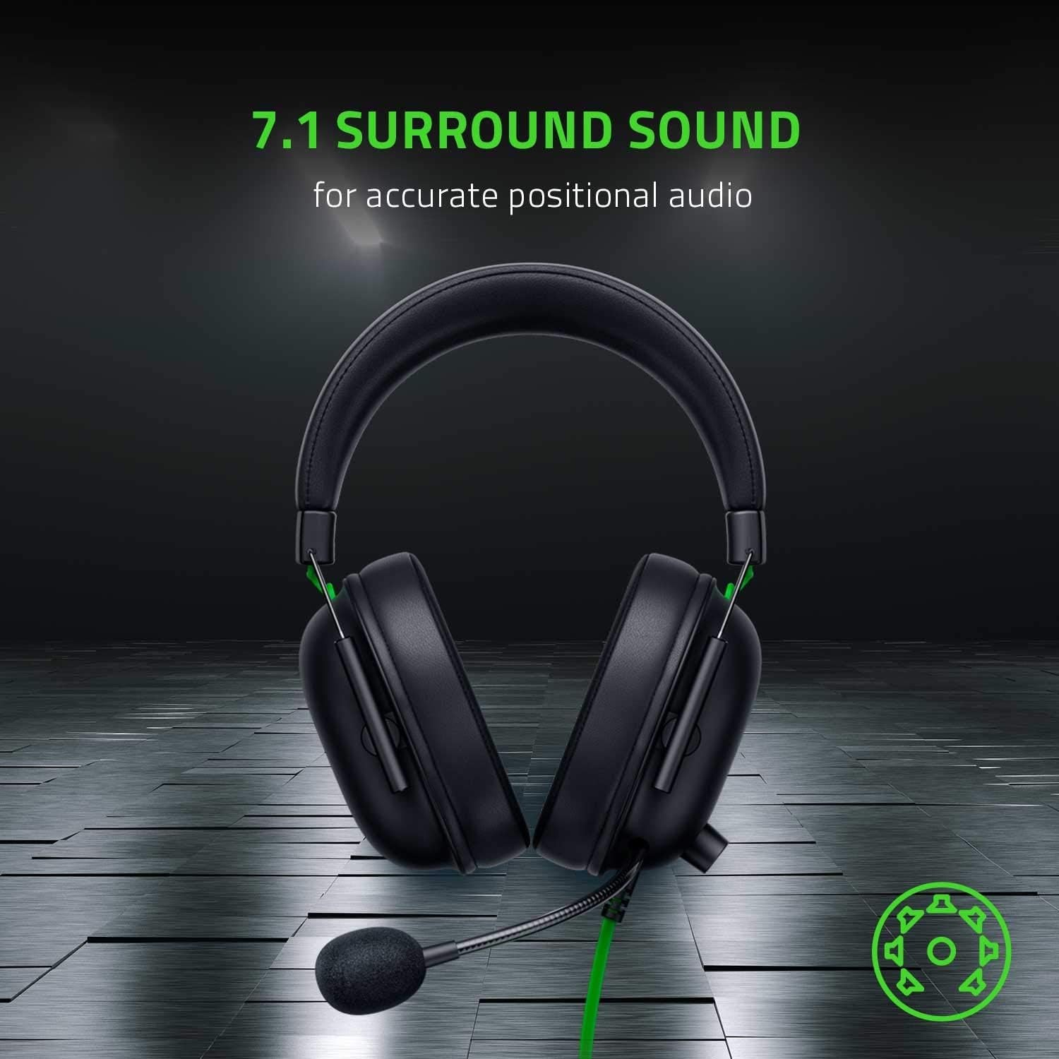 Razer BlackShark V2 X Gaming Headset: 7.1 Surround Sound – 50mm Drivers – Memory