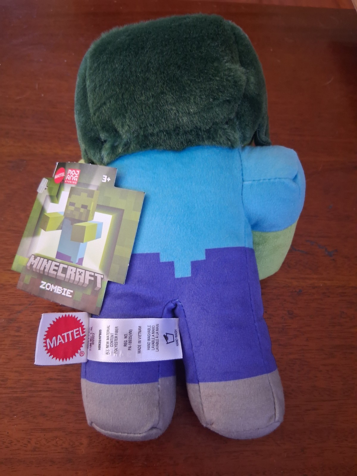 Mattel Mojang Studios Minecraft 9” Plush Zombie NEW WITH TAGS 2023