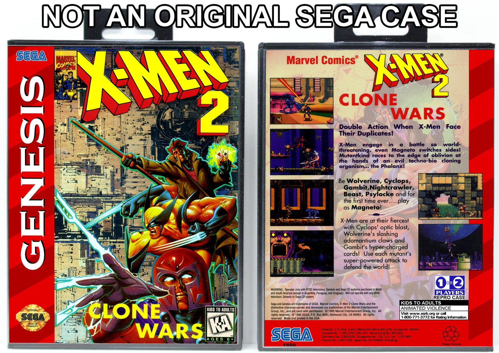X-Men 2: Clone Wars – Sega Genesis Custom Case *NO GAME*