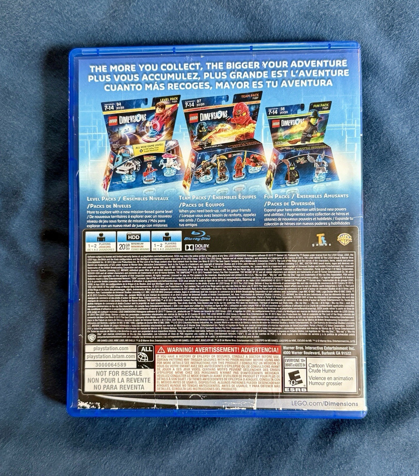 Lego Dimensions PS4 Game Case (Case Only) Used Good