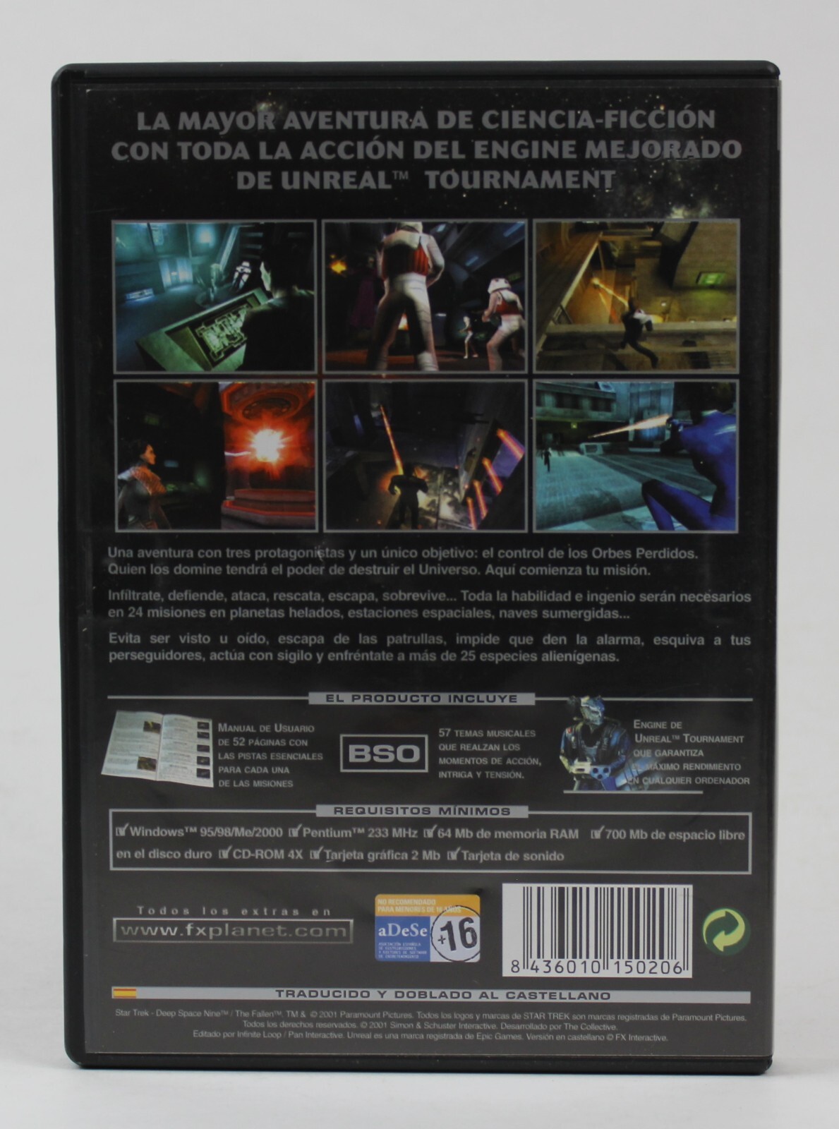 2001 STAR TREK DS9 THE FALLEN Video Game Spain Release Castillian Spanish – READ