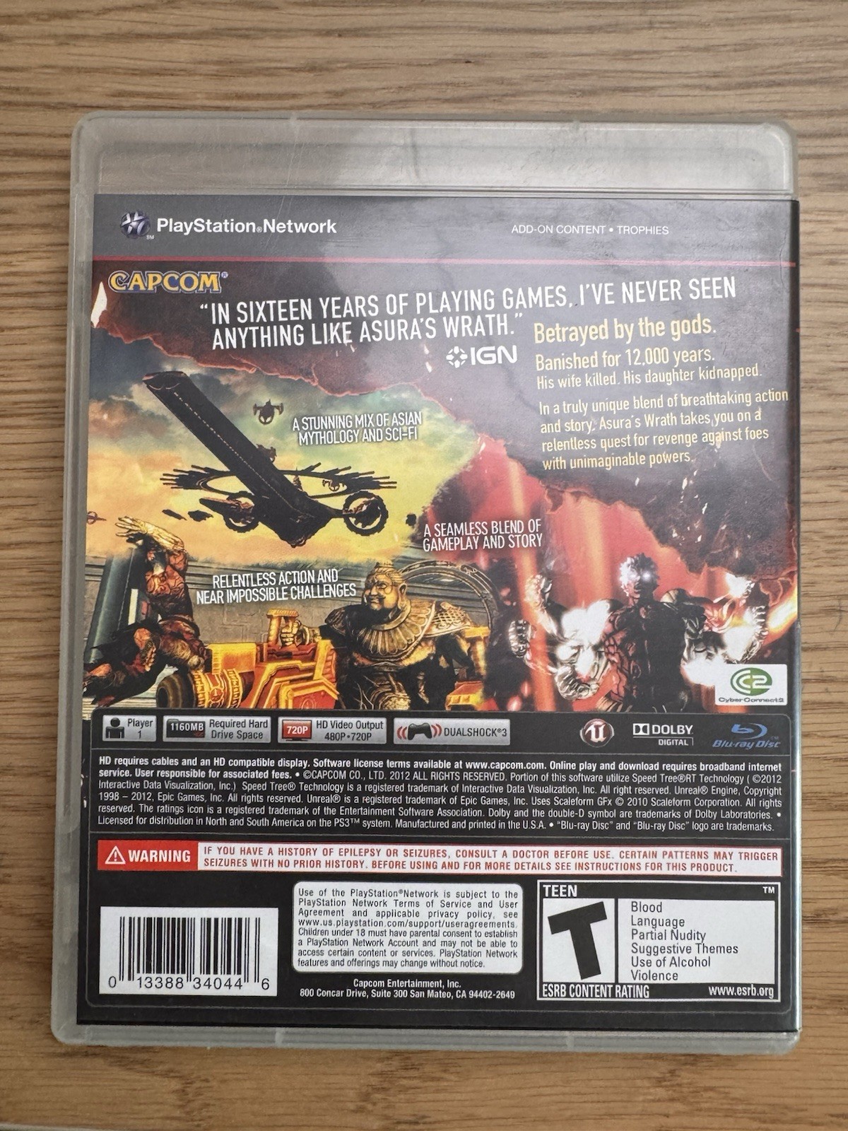 Asura’s Wrath (Sony PlayStation 3, 2012) PS3 [Tested]