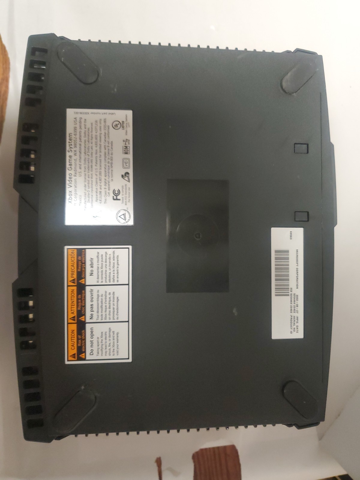 2 Microsoft Original Xbox Console, Tested For Power Only, For Parts Or Repair