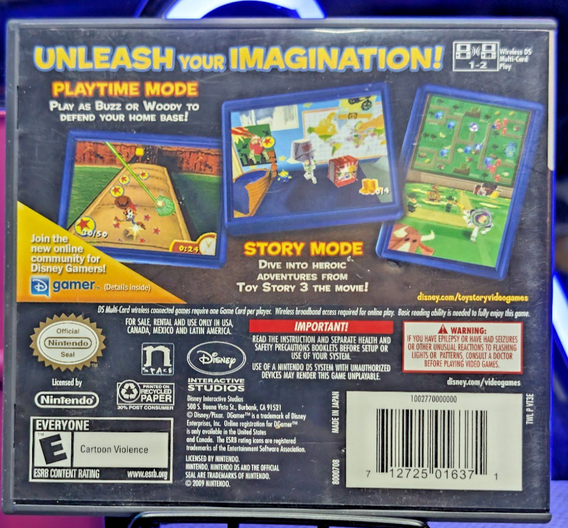 Toy Story 3 The Video Game Nintendo DS Complete CIB Manual Inserts W/ Poster