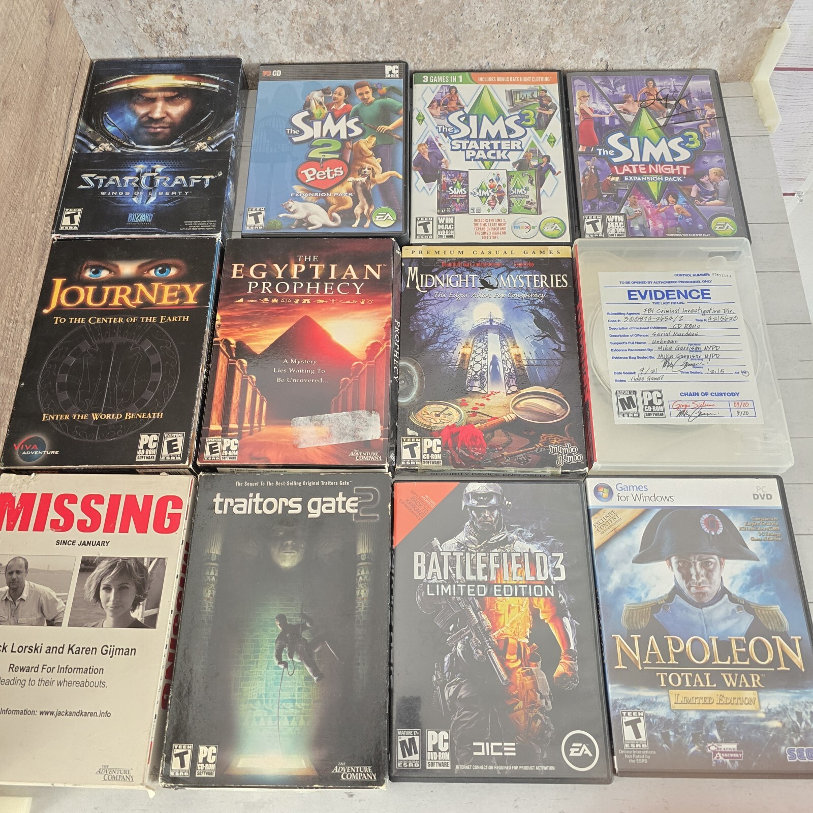 Bulk Lot Of 33 Computer CD Rom Video Game Bundle Mystery Action Sim Some Sealed
