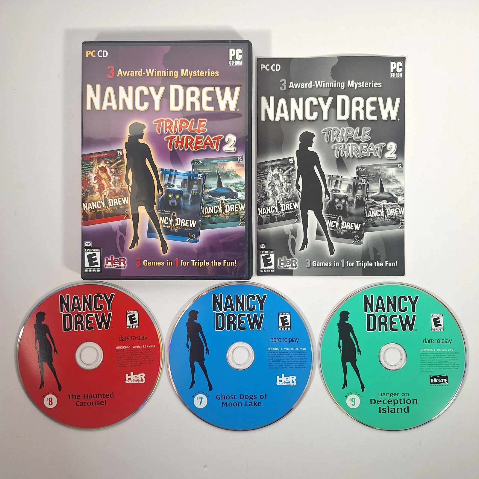 Nancy Drew PC Games Lot Collector’s Edition Tin, Triple Threat 1 and 2, Ultimate