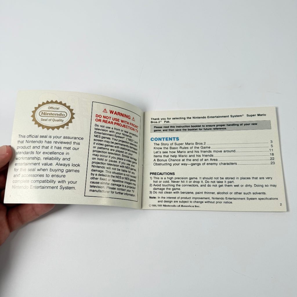 Super Mario Bros 2 NES Instruction Booklet Manual ONLY Nintendo NES-MW-USA-1