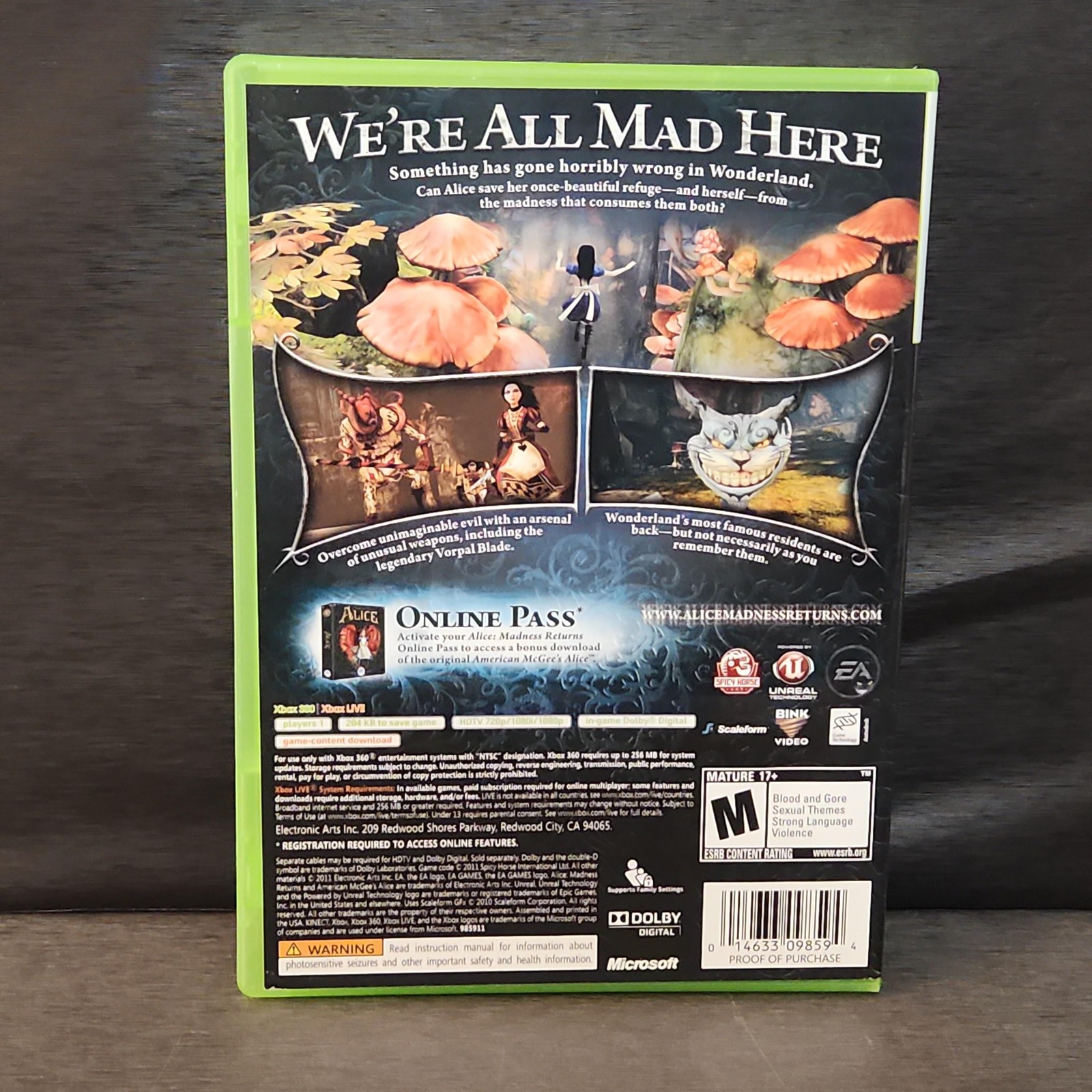 Alice Madness Returns Xbox 360 Game