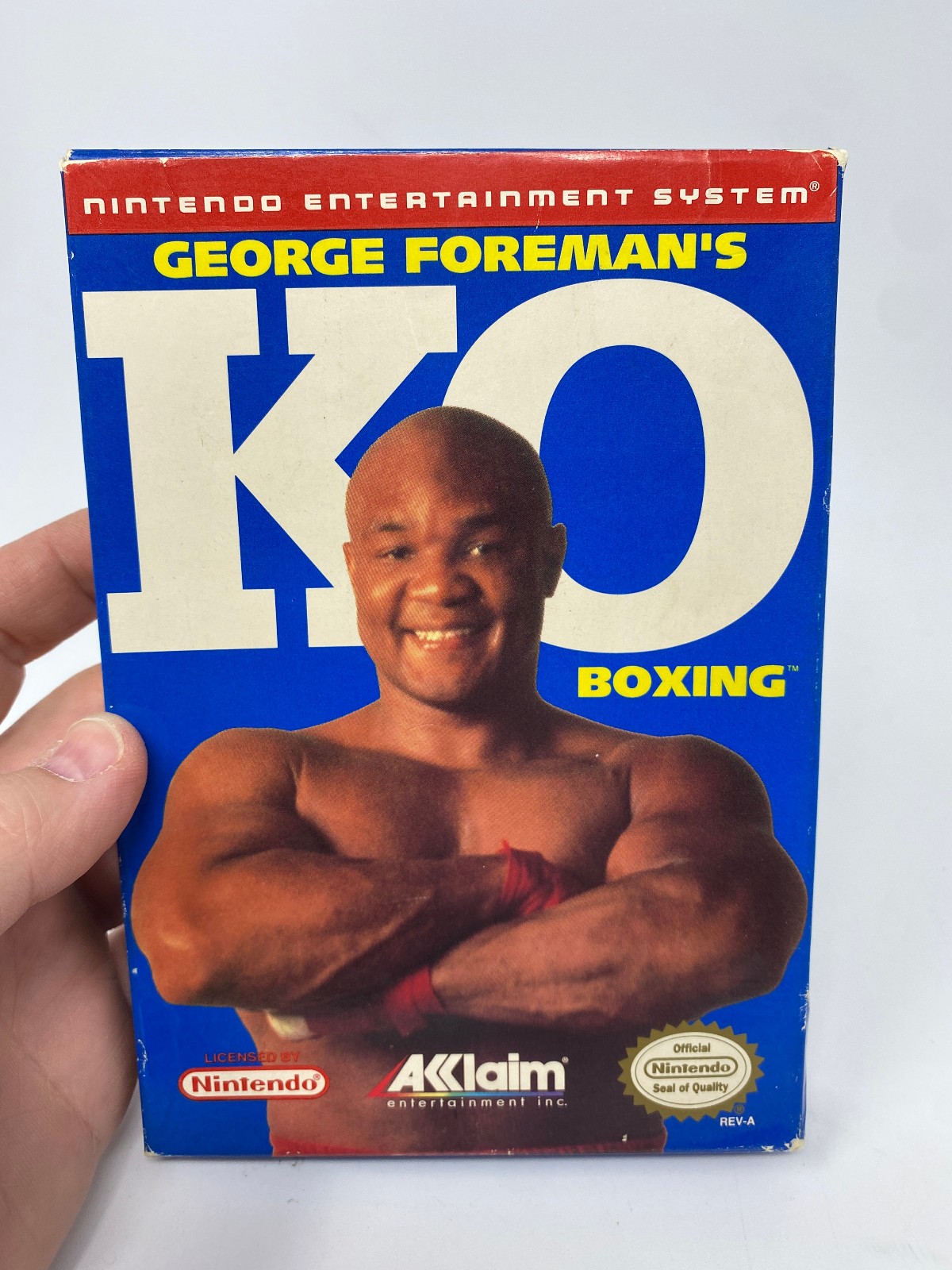 NES George Foreman’s KO Boxing Nintendo CIB Poster Box Manual Complete Game Vtg