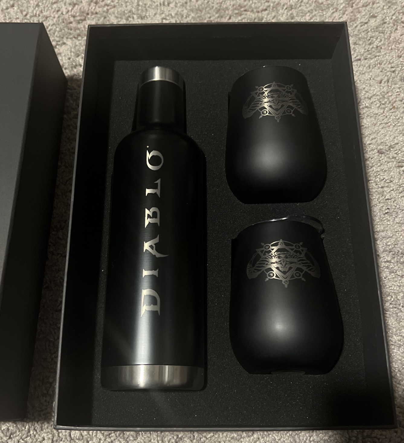 Diablo IV 4 Dev Team Thermos and Wine Cups Set Rare Promotional Brand New