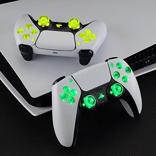 Multi-Color LED D-Pad Thumbstick & Face Buttons Kit for PS5 Controller – 9 Modes