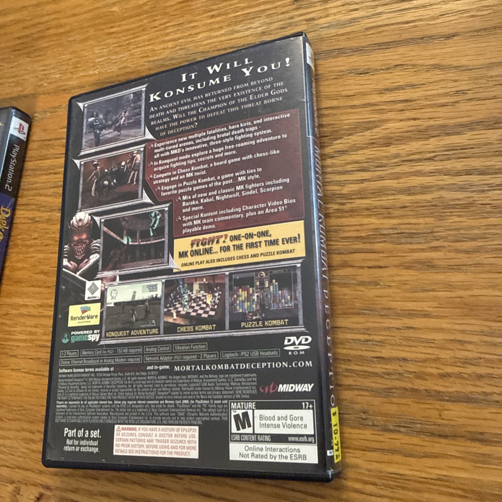 Lot 2 Sony Dark Cloud 2 PS2 & Mortal Kombat Deception Cases And Manuals