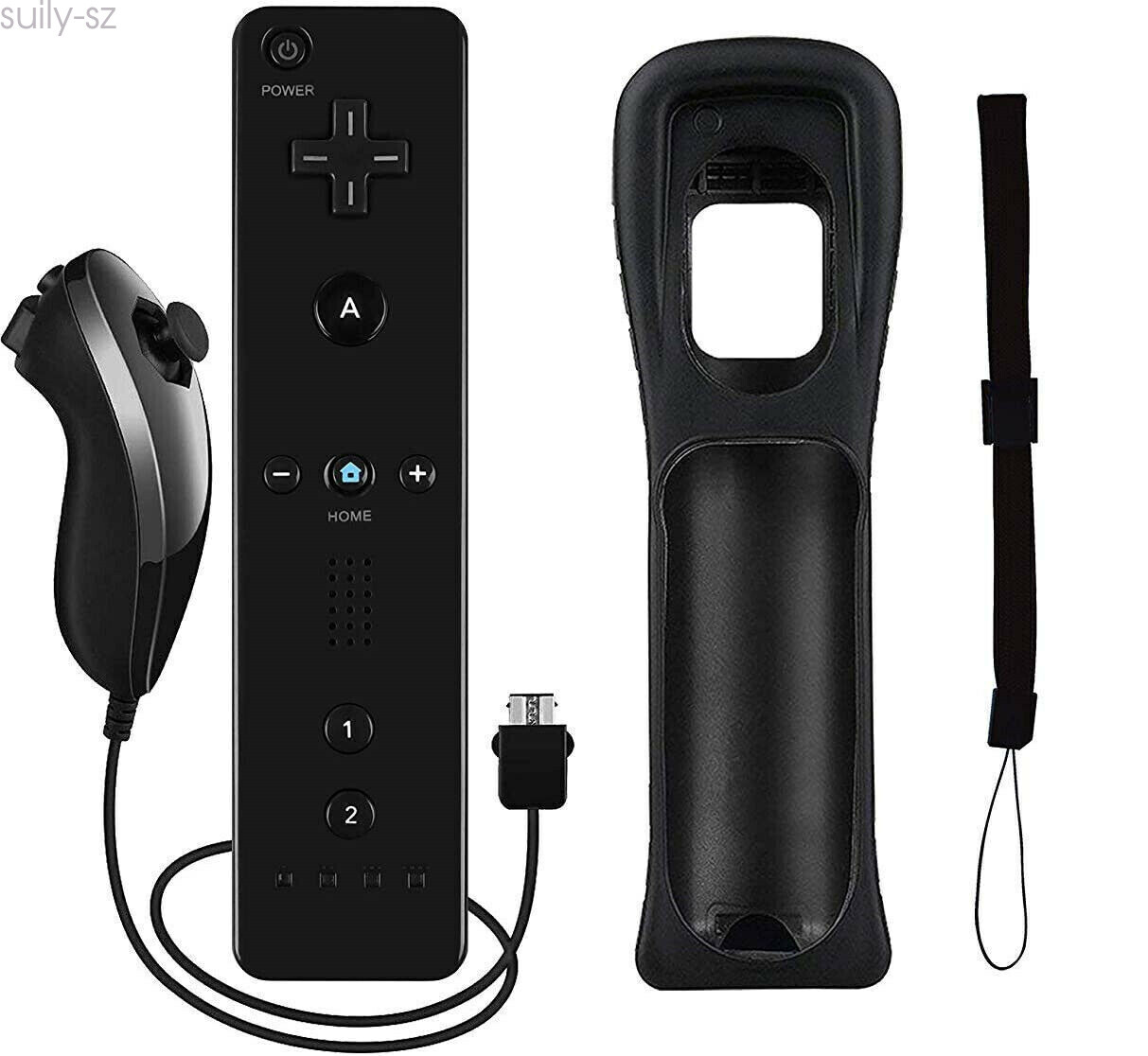 2in1 Motion Plus Remote and Nunchuck Controllers for Wii & Wii U Wiimote 4Pack