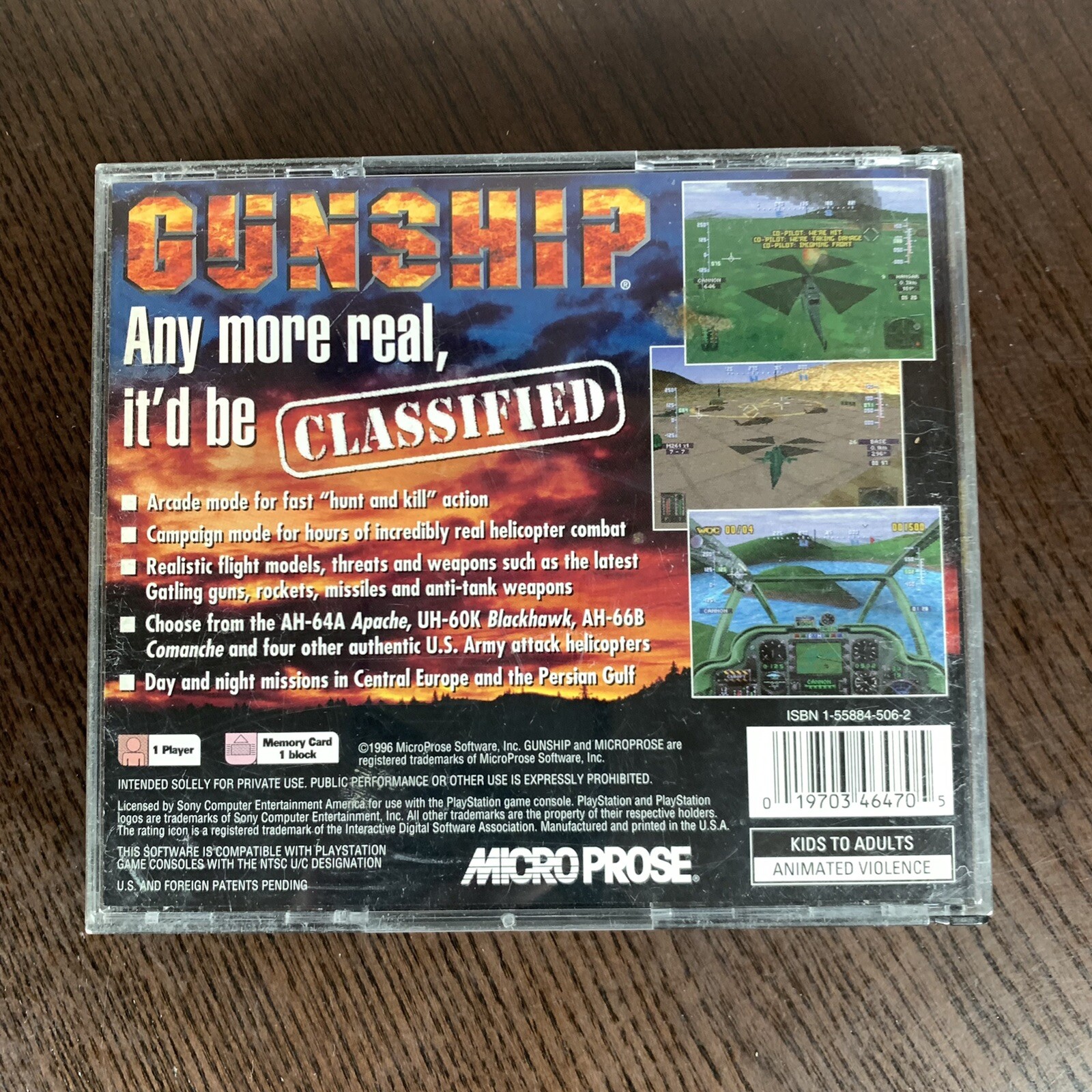 PlayStation Gunship Complete with Manual Micro Prose Vintage 1996