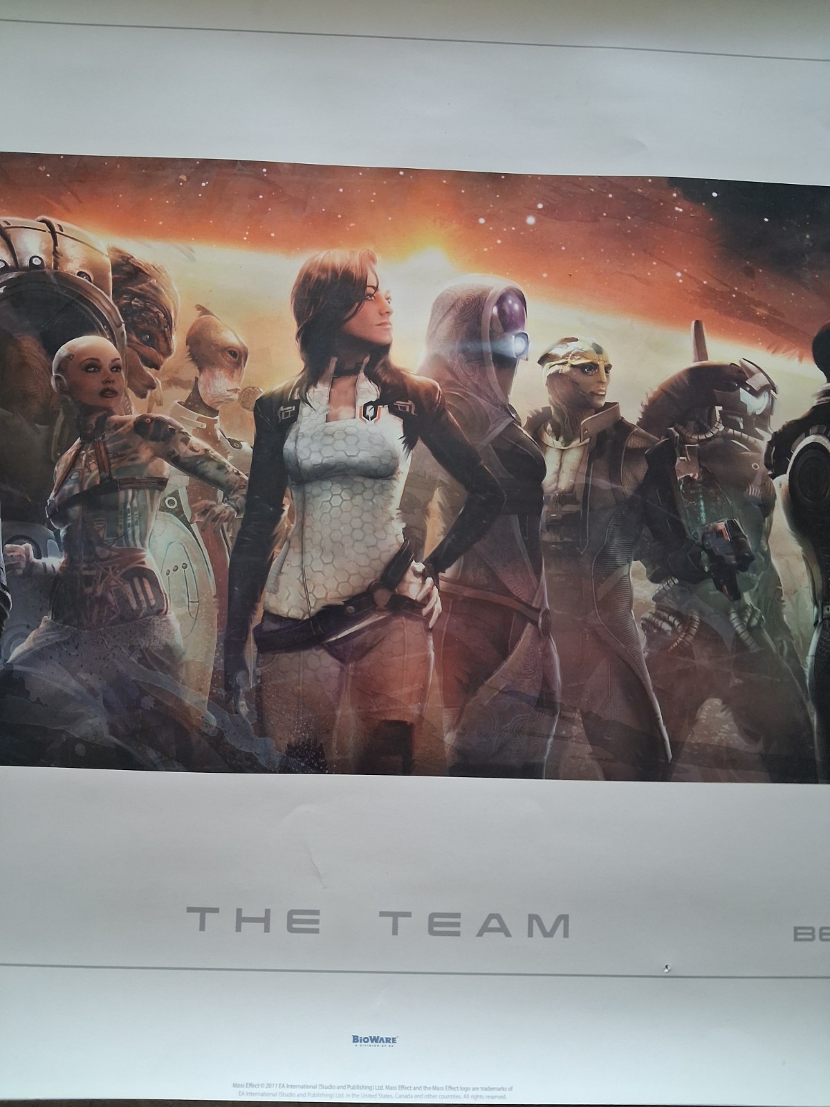 Mass Effect 2 The Team Lithograph 2011 Great Condition