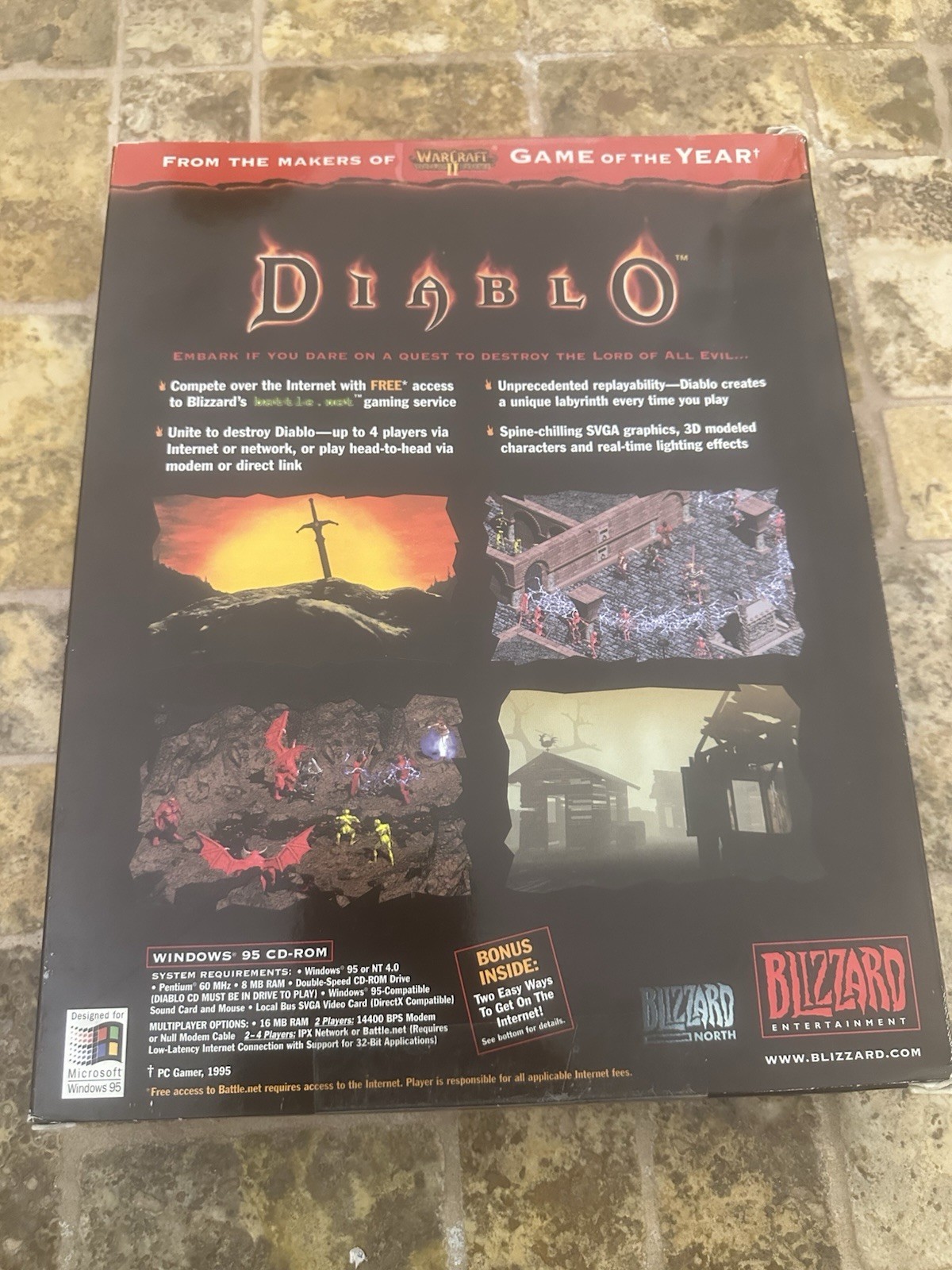Diablo First Print PC RESEAL 1995 Blizzard Entertainment Vintage Original