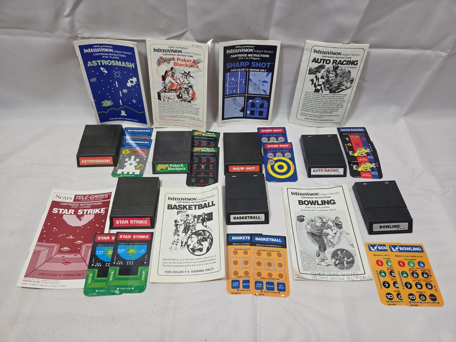 Lot Of 7 Intellivision Games With Overlays And Manuals TESTED Sharp Shot Star
