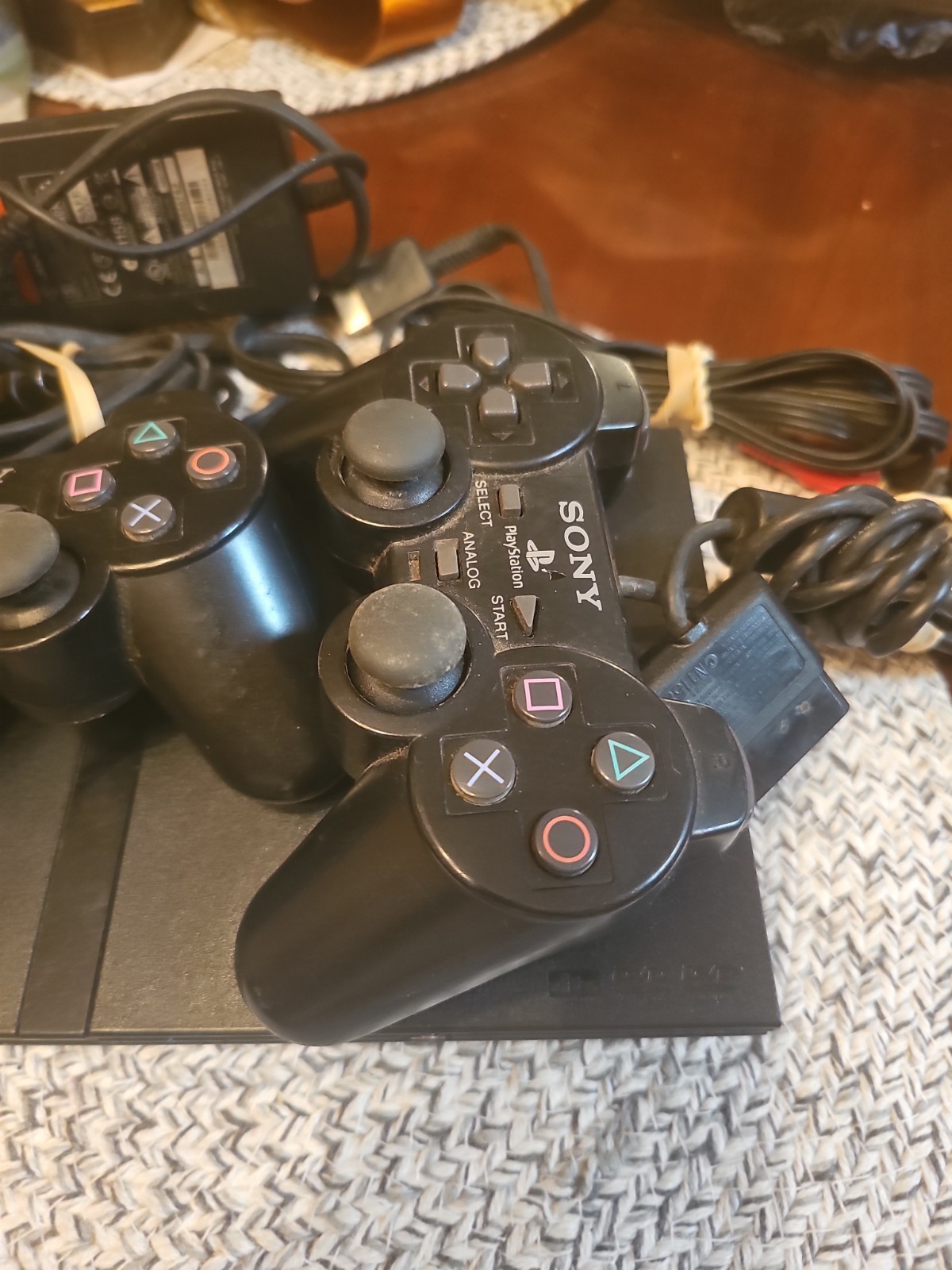 Sony PlayStation 2 With Cords And 2 Controllers SCPH-79001 Lights Up, Not Tested