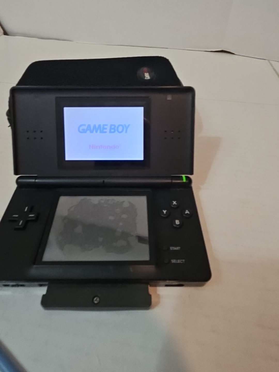Nintendo DS Lite Onyx Black With Slot Protector. READ TESTED PARTS OR REPAIR