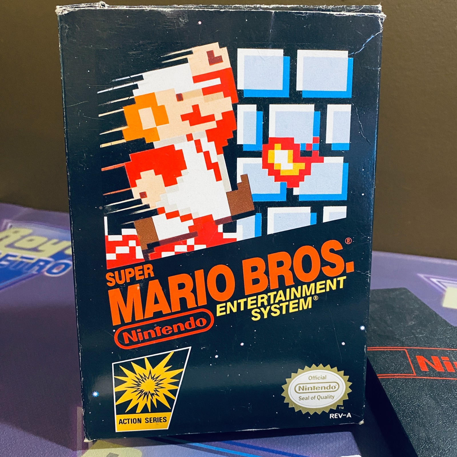 Super Mario Bros (Nintendo NES, 1985) CIB Complete In Box Oval NES 5-Screw REV-A