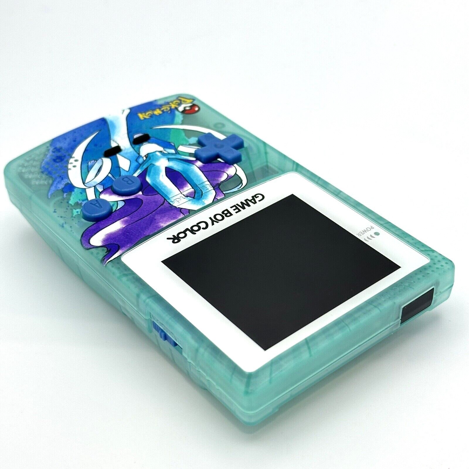 Nintendo Game Boy Color GBC IPS Q5 Backlight Mod Pokemon Crystal Suicune Edition