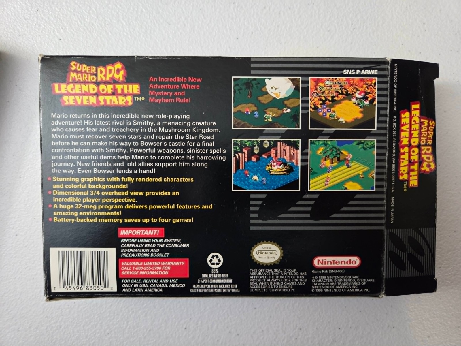 Super Mario RPG: Legend of the Seven Stars SNES CIB Complete in Box