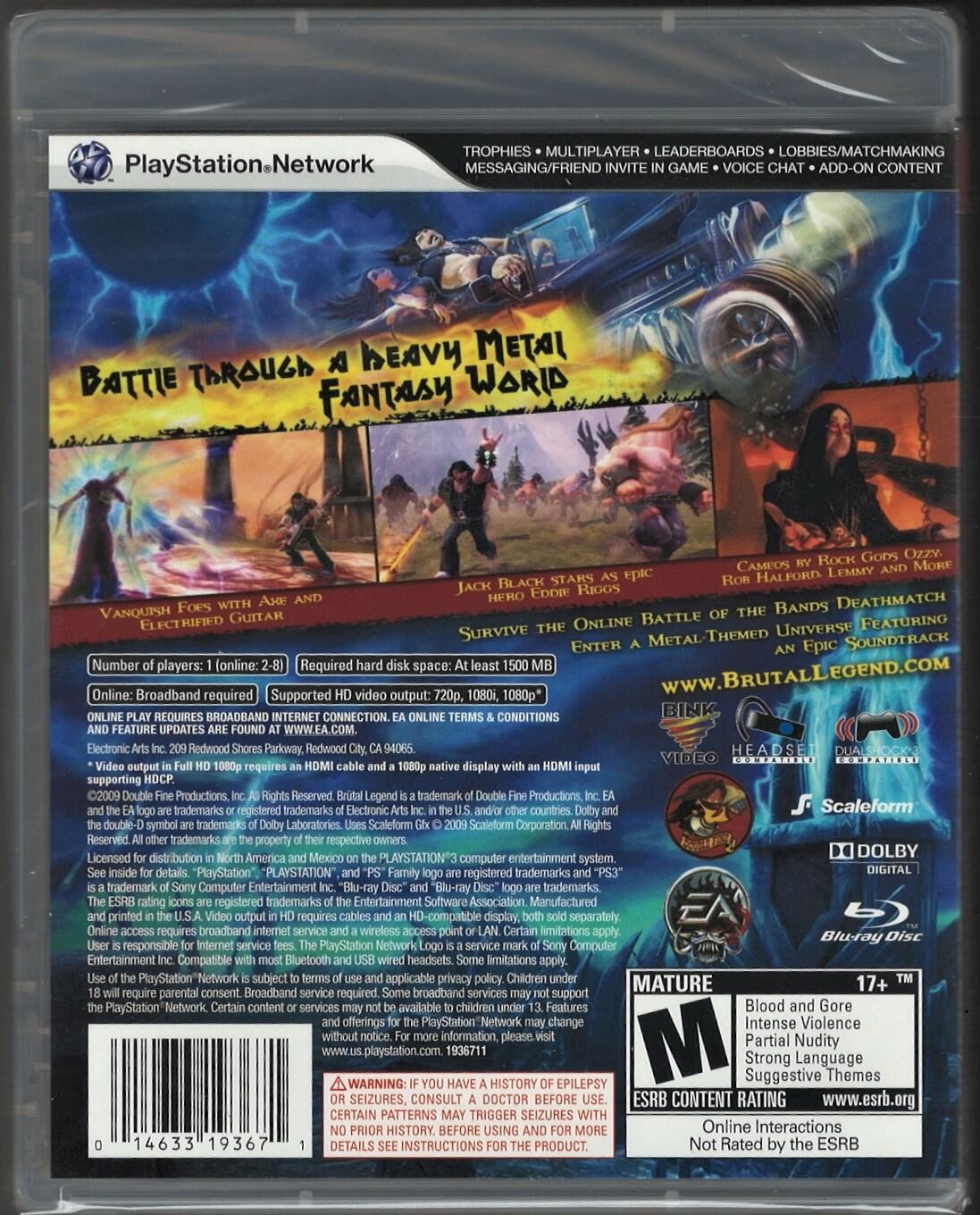 Brutal Legend PS3 (Brand New Factory Sealed US Version) Playstation 3