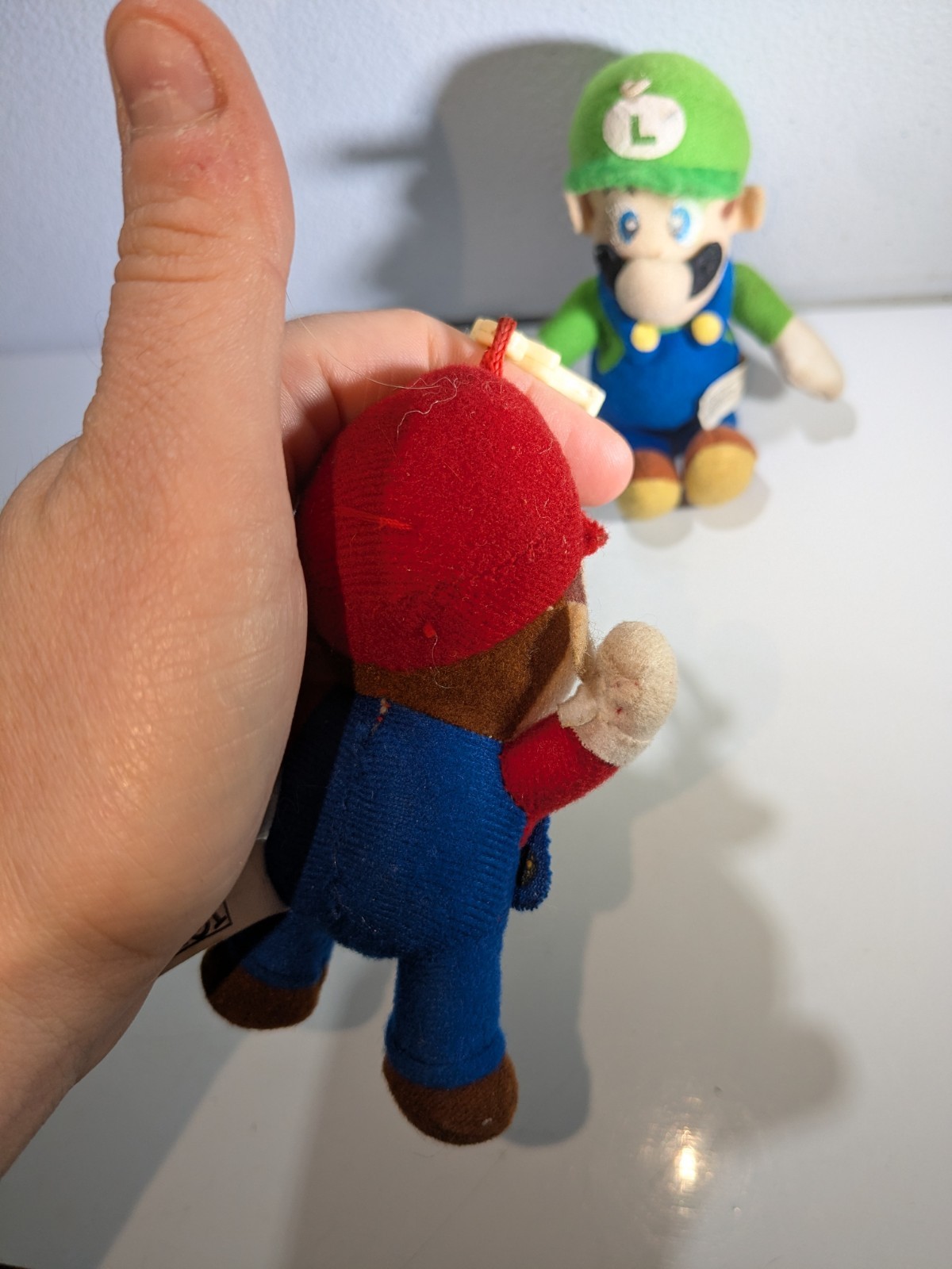 Toysite Mario Plush Keychain + Luigi BD&A Plush Both Issues Stains Dirty Wear