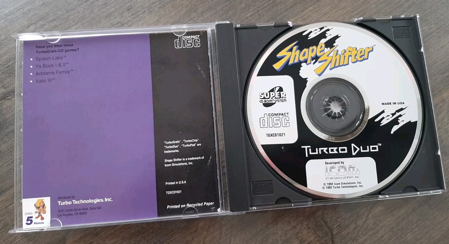 Shape Shifter for TurboGraFX 16 CD or TurboDUO Complete Authentic