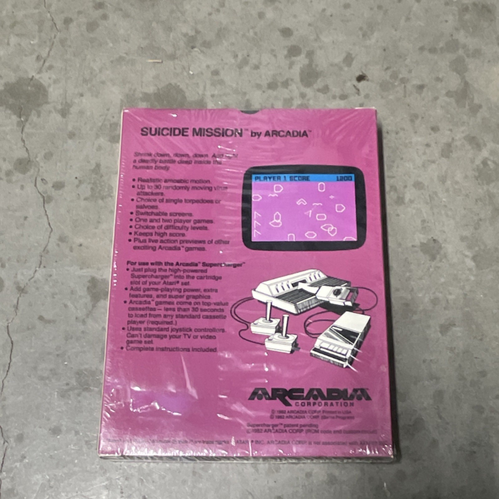 Arcadia Suicide Mission Atari 2600 Shooter Supercharger Game Factory Sealed 🔥